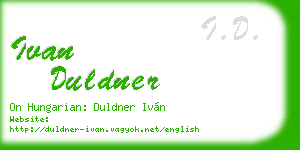 ivan duldner business card